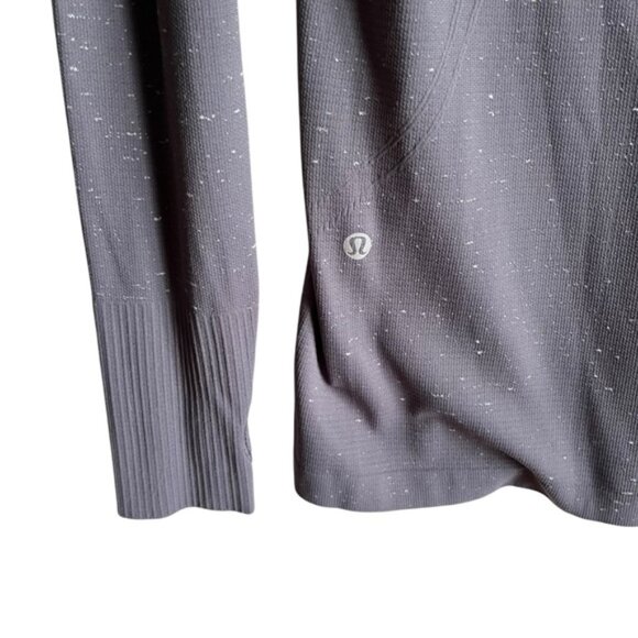 Lululemon Swiftly Tech Top Hooded 1/2 Zip Size 8 Nebula / White Gray - Picture 11 of 13